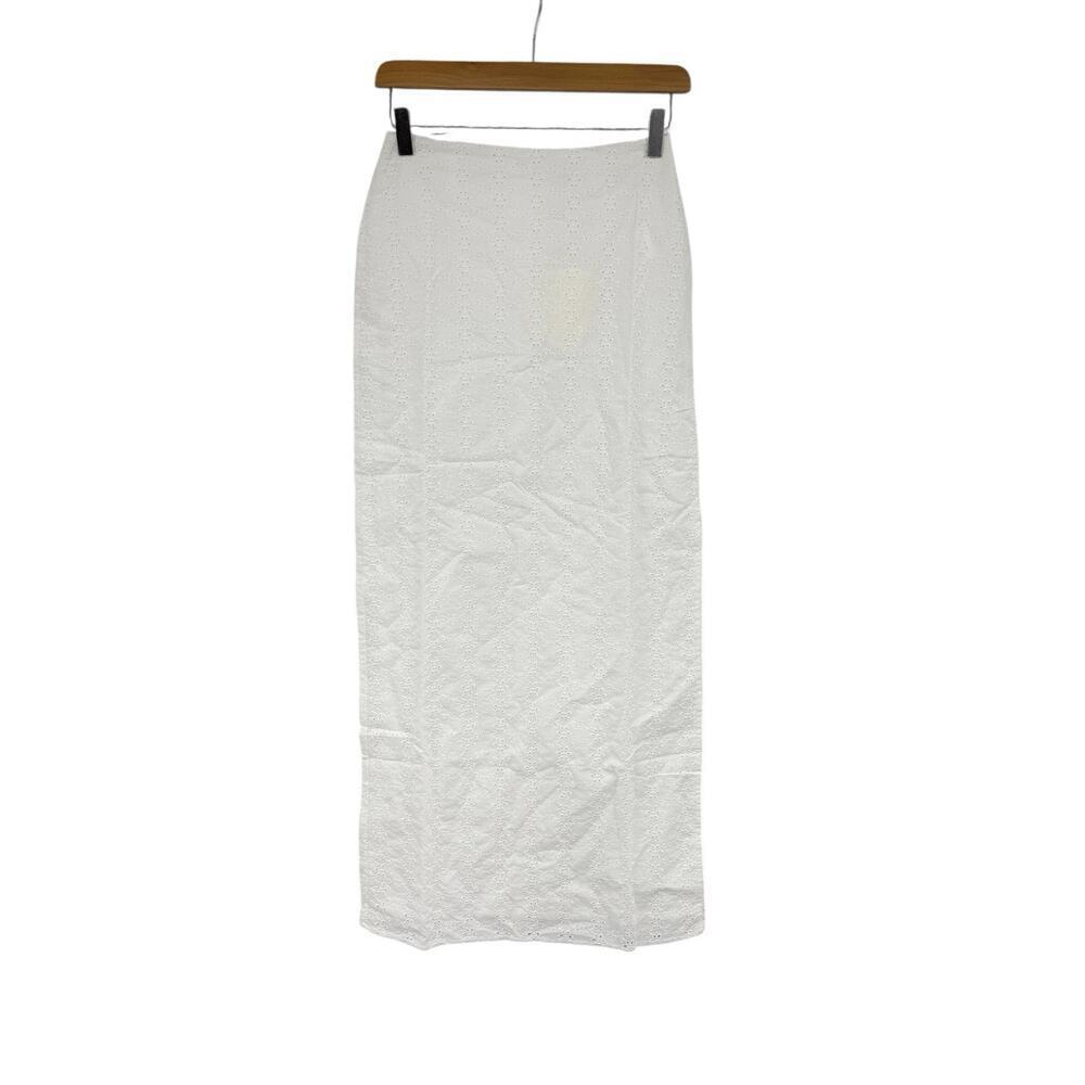 Peppermayo White Eyelet Lace 100% Cotton Maxi Skirt Cottage Core Womens 0 New